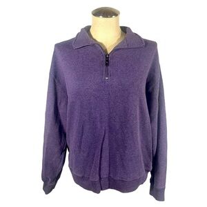 Paradise Collection 1/4 Zip Purple Pullover Size Large